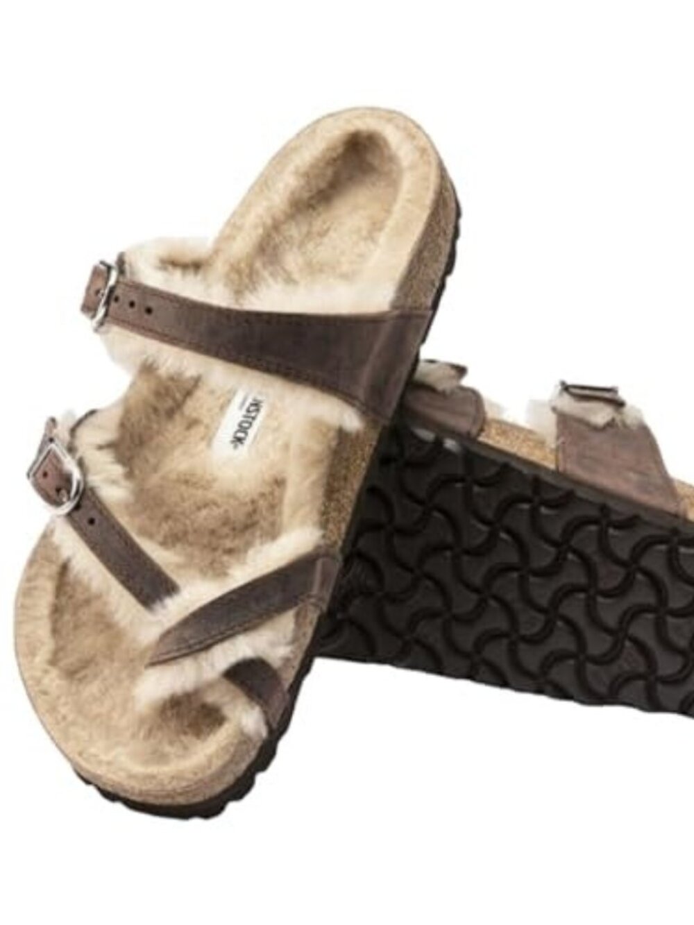 Unisex Birekenstok Mayari shearling lined sandals size 6/36 EU